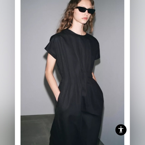 Zara ZW Collection Pleated Midi Dress - Picture 4 of 7